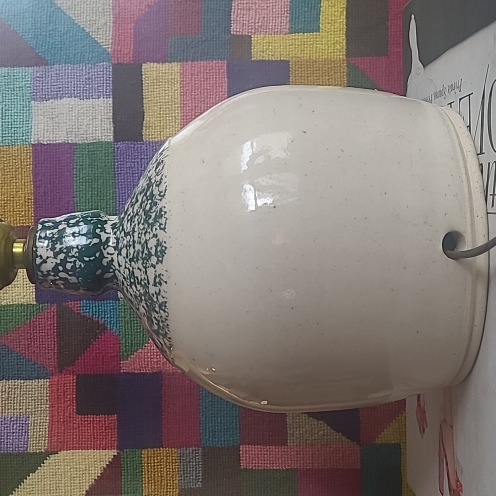 VINTAGE 1993 THREE RIVERS POTTERY STONEWARE LAMP - Picture 7 of 9